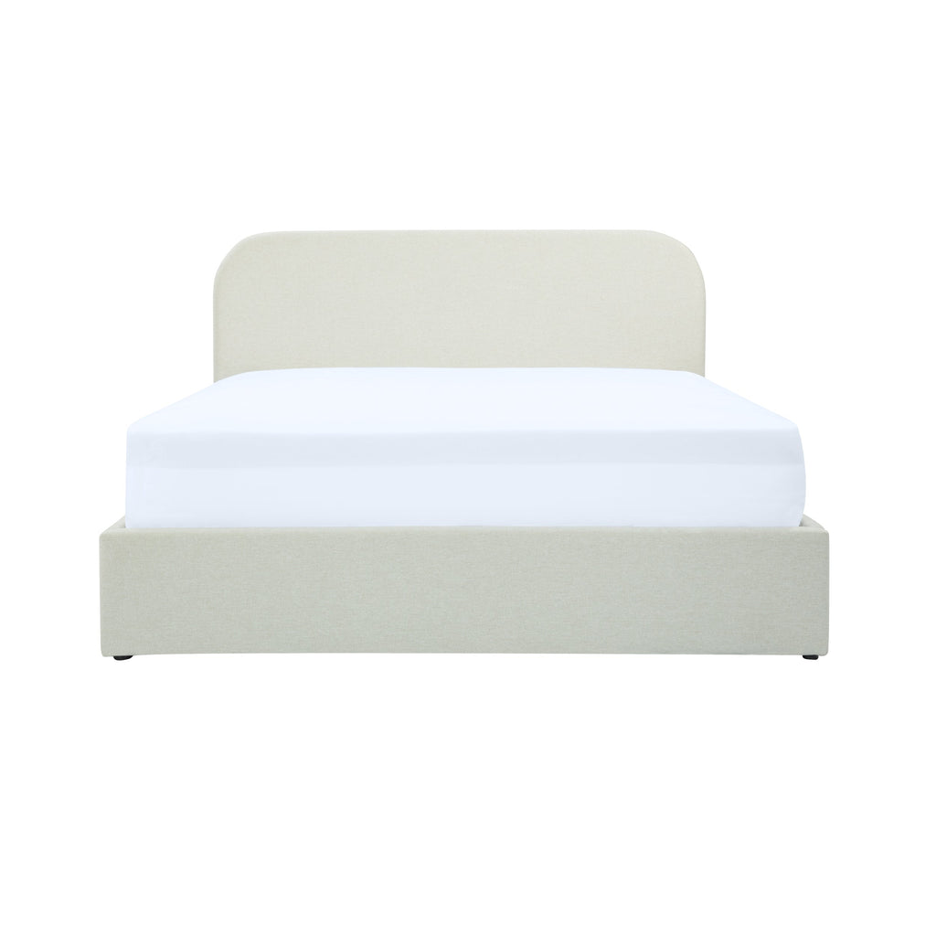 achat lit double beige confortable