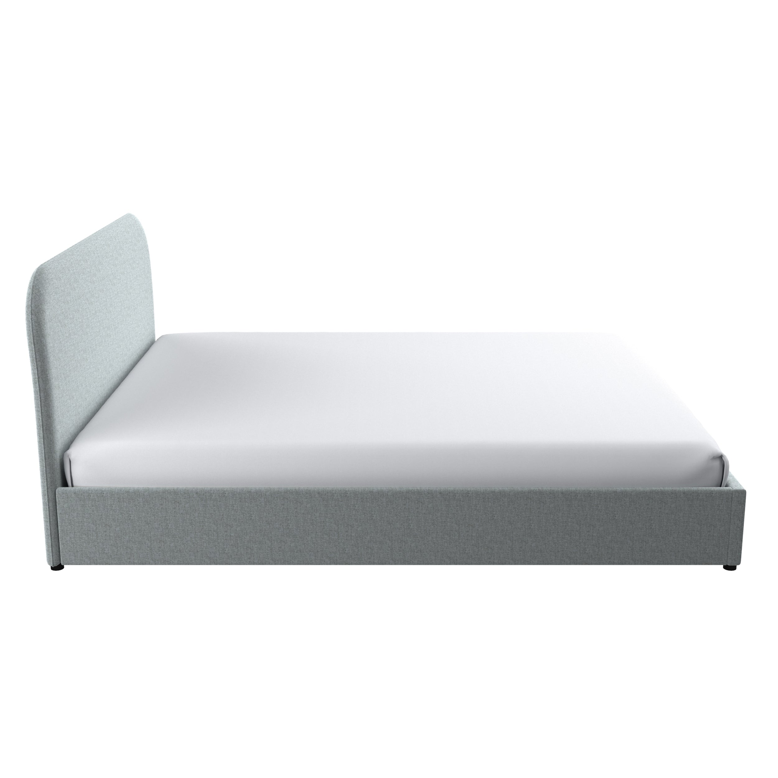 achat lit double coffre rangement gris en tissu