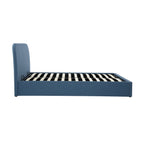 achat lit en tissu bleu chine