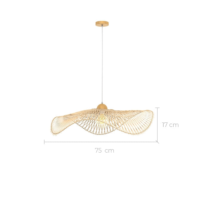achat suspension bambou avec fil blanc 75 cm design jipi