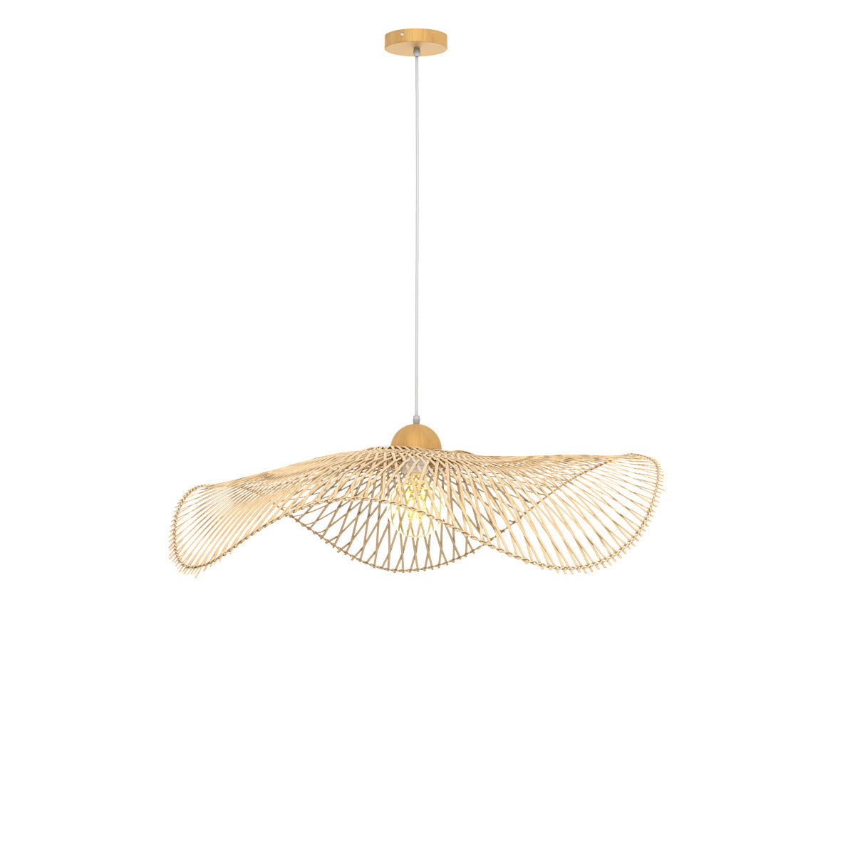 achat suspension jipi en bambou avec fil blanc 75 cm design