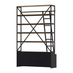 acheter bibliotheque en bois et metal avec echelle 4 tiroirs