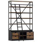 acheter bibliotheque en bois et metal avec echelle