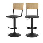 acheter chaise bar bois clair et noir reglable 60 80 cm lot de 2