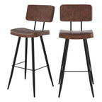 acheter chaise bar rembouree marron en cuir synthetique lot de 2