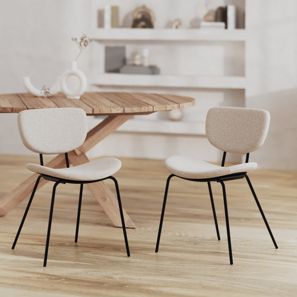acheter chaise beige lot de 2 verner
