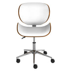 acheter chaise bureau blanche pivotante rembouree pu hauteur assise reglable