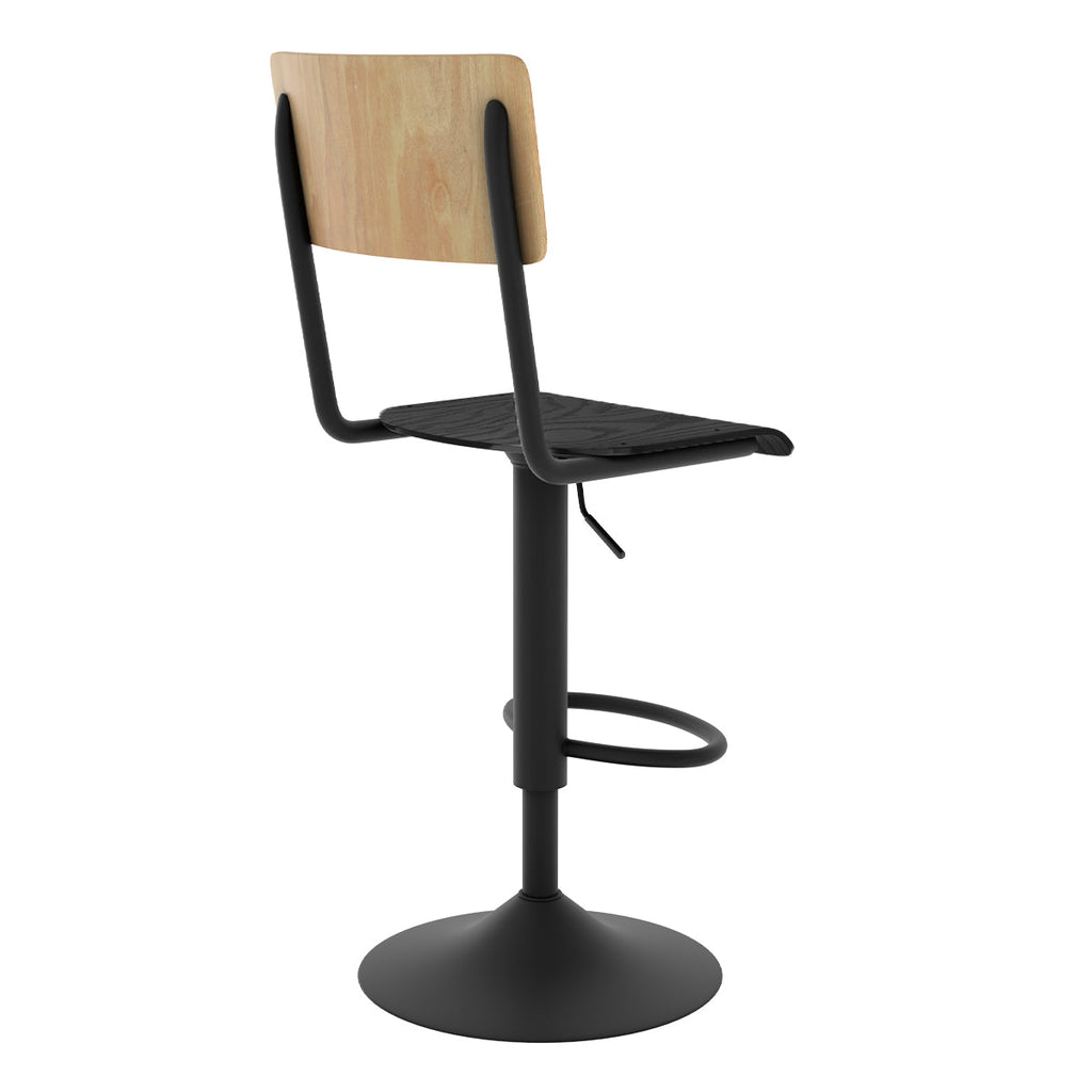 acheter chaise de bar bois clair et noir reglable 60 80 cm lot de deux