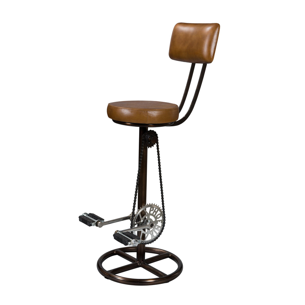 acheter chaise de bar en cuir marron