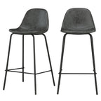 acheter chaise de bar en cuir synthetique noire lot de 2