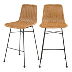 acheter chaise de bar en matiere naturelle tresse lot de 2
