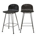 acheter chaise de bar en resine tressee noire lot de 2