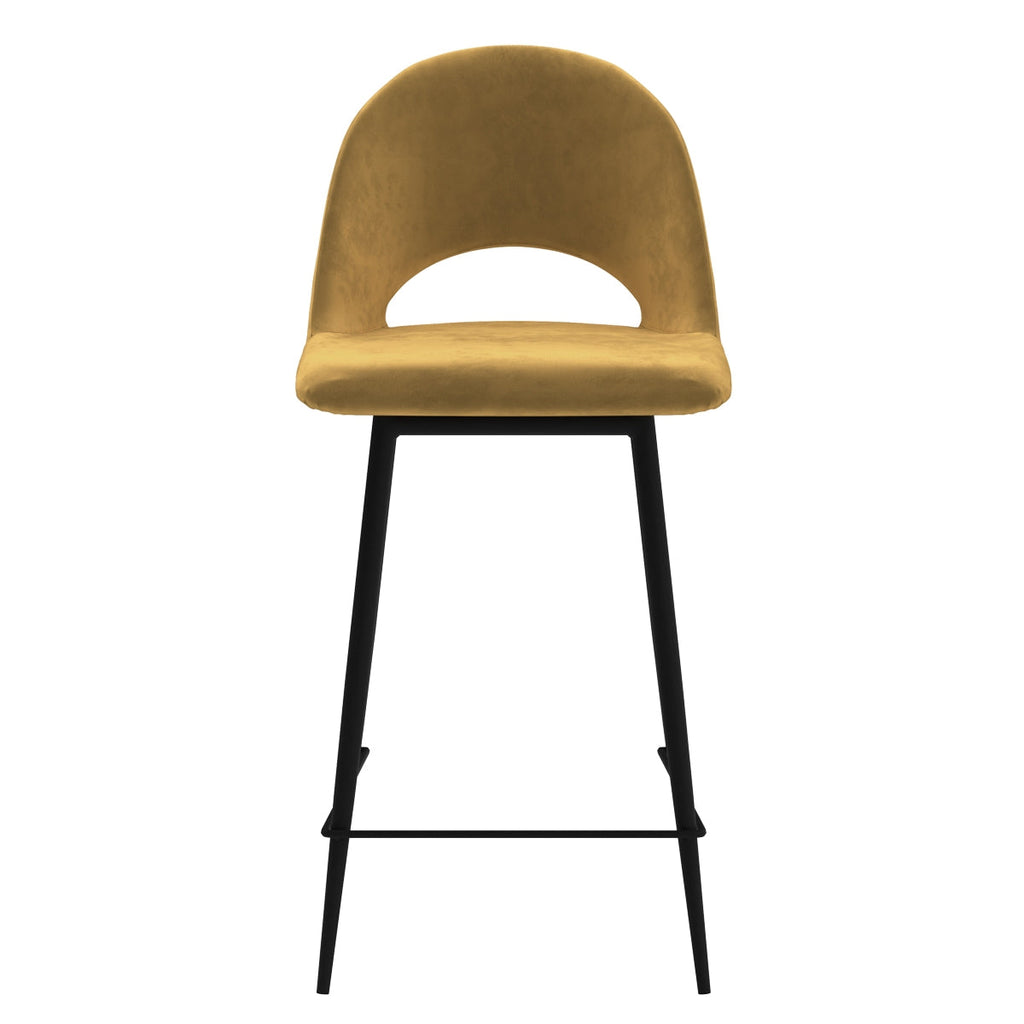 acheter chaise de bar en velours jaune