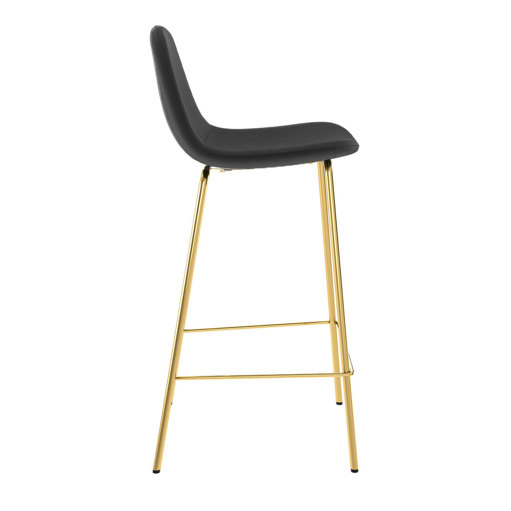 acheter chaise de bar en velours noir et pieds metal dores lot de 2