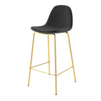 acheter chaise de bar en velours noir pieds metal dores lot de 2