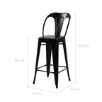 acheter chaise de bar lot de 2 noire