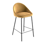 acheter chaise de bar mi hauteur en velours jaune lot de deux_1