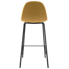 acheter chaise de bar mi hauteur en velours jaune pieds metal noir lot de deux