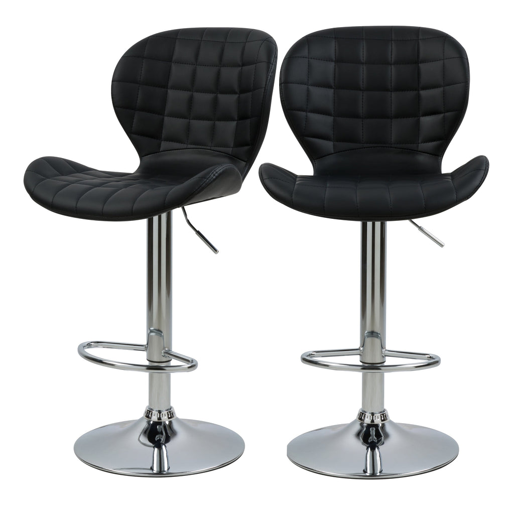 acheter chaise de bar noire en cuir synthetique lot de 2