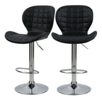 acheter chaise de bar noire en cuir synthetique lot de 2