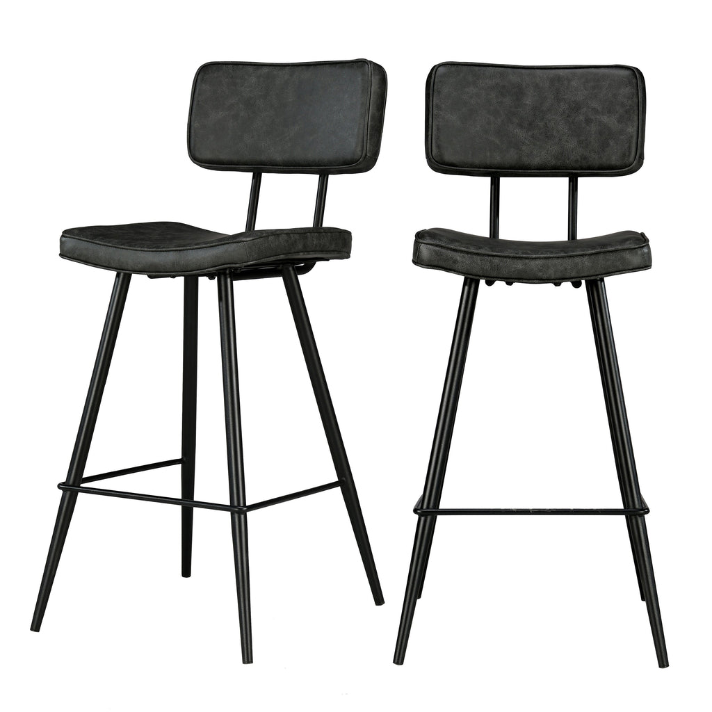 acheter chaise de bar noire en cuir synthetique