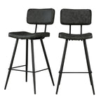 acheter chaise de bar noire en cuir synthetique