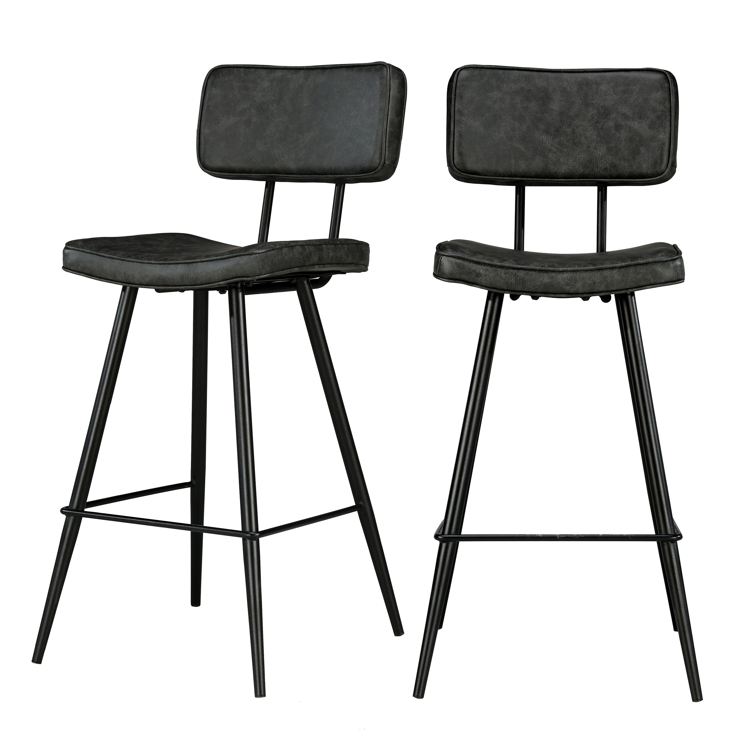 acheter chaise de bar noire en cuir synthetique