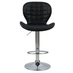 acheter chaise de bar noires synthetique pied metal