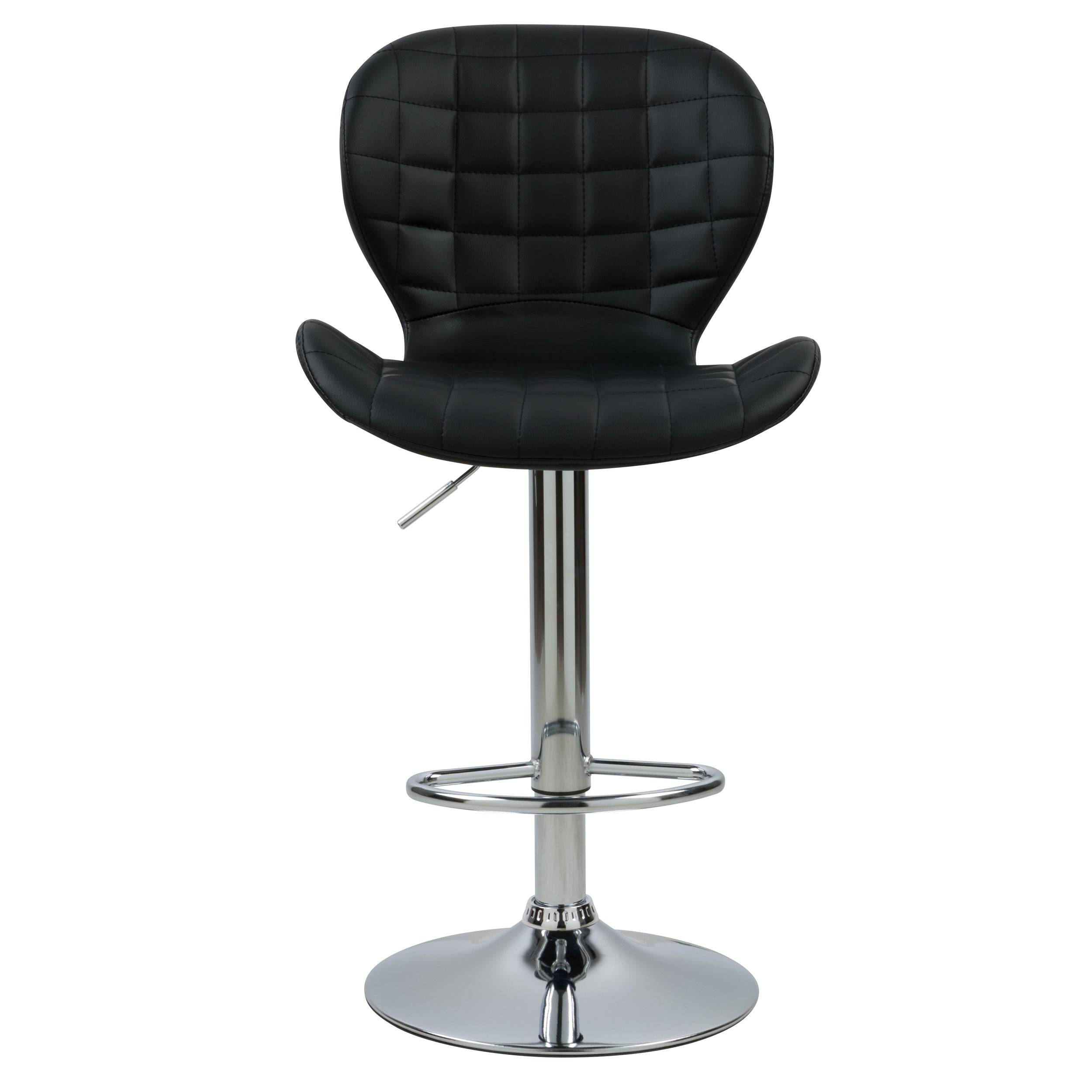 acheter chaise de bar noires synthetique pied metal