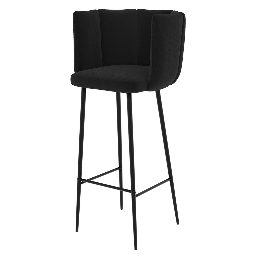 acheter chaise de bar velours noir lot de 2