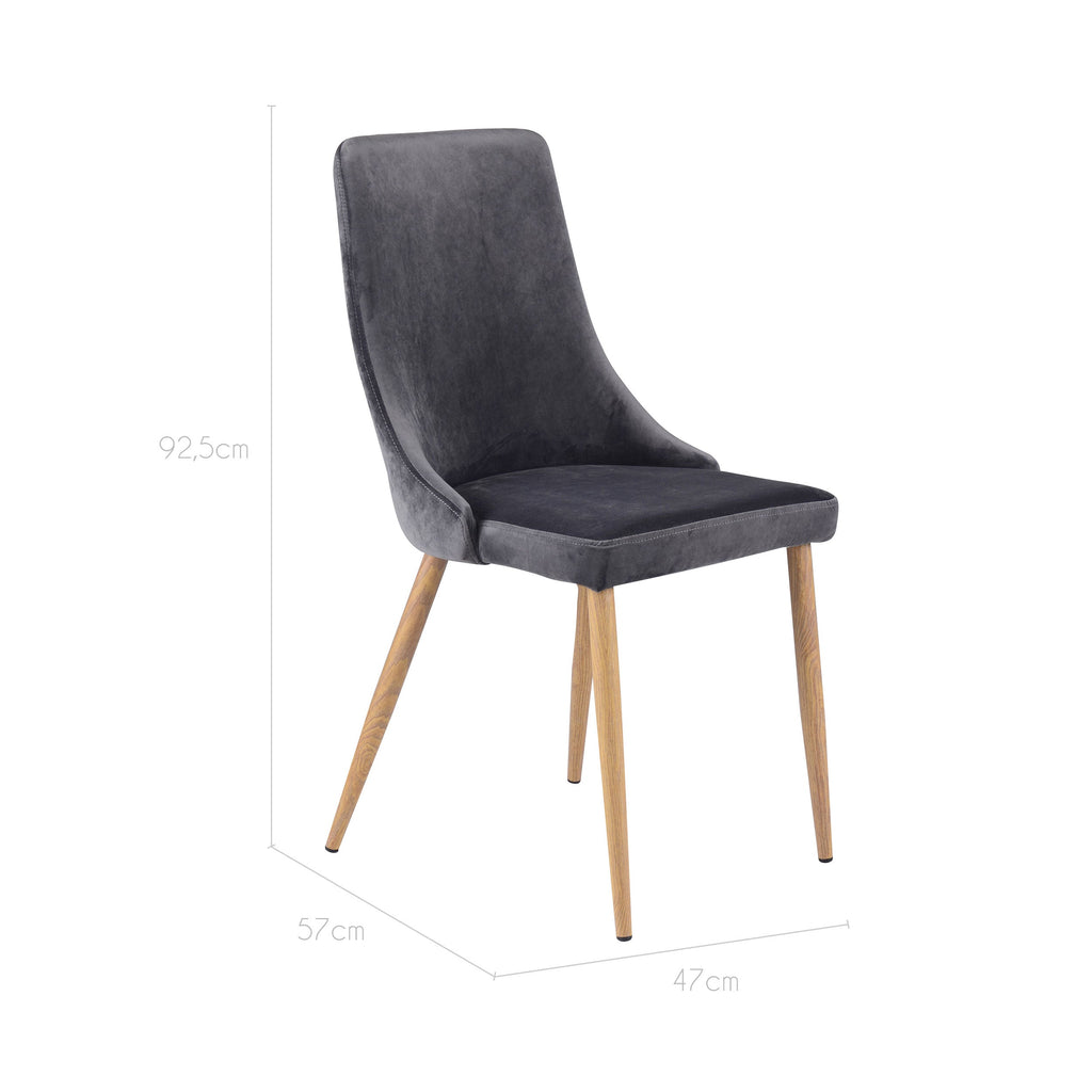 acheter chaise design lot de 2 gris foncé