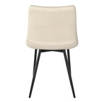 acheter chaise en tissu beige et pieds en metal noir lot de deux