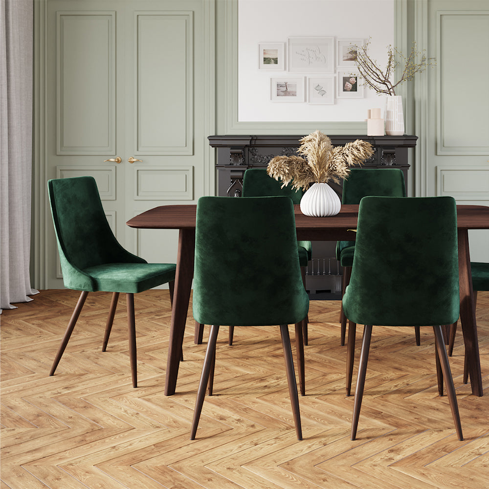 acheter chaise en velours design vert fonce
