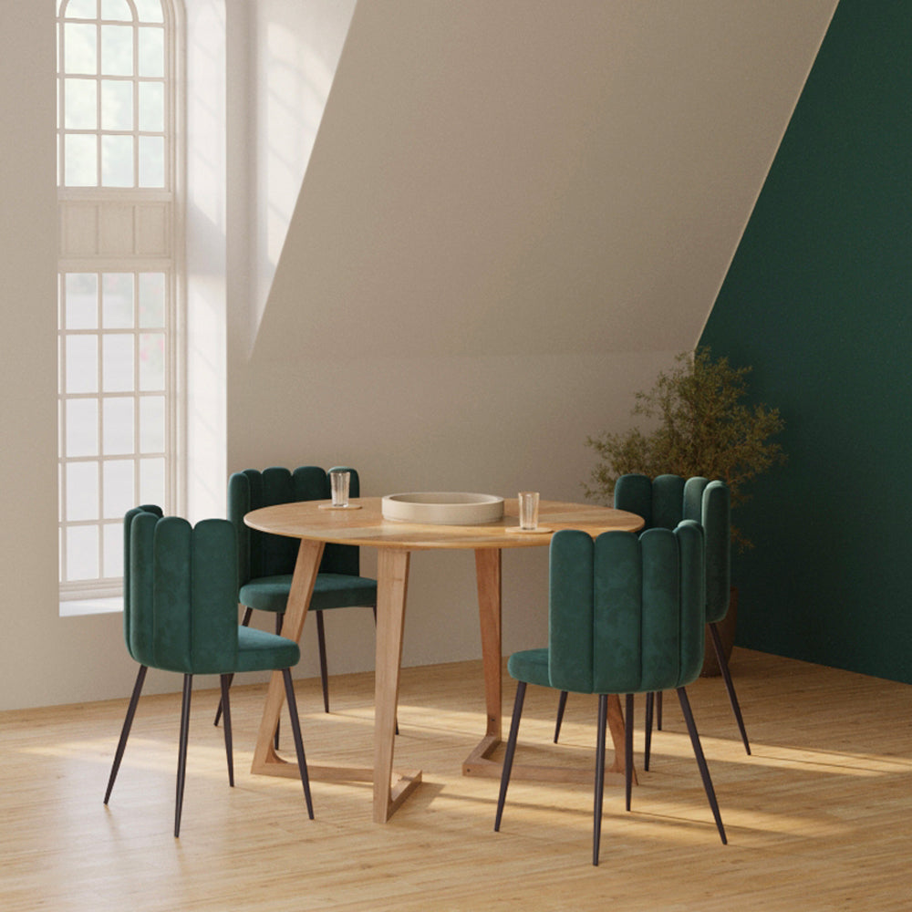 acheter chaise en velours vert lot de 2
