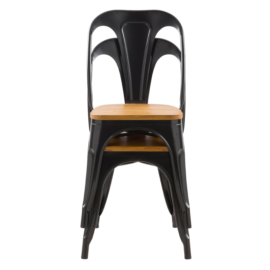 acheter chaise indus en metal et bois clair