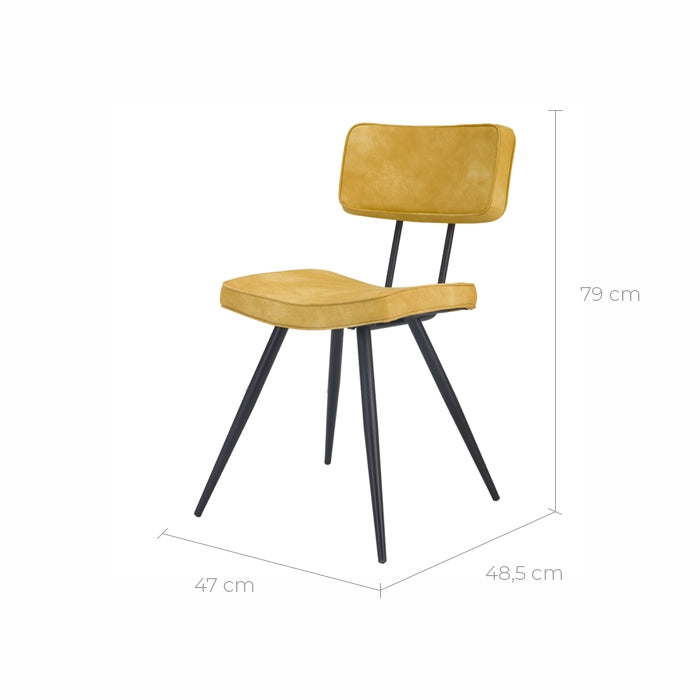acheter chaise jaune en cuir synthetique