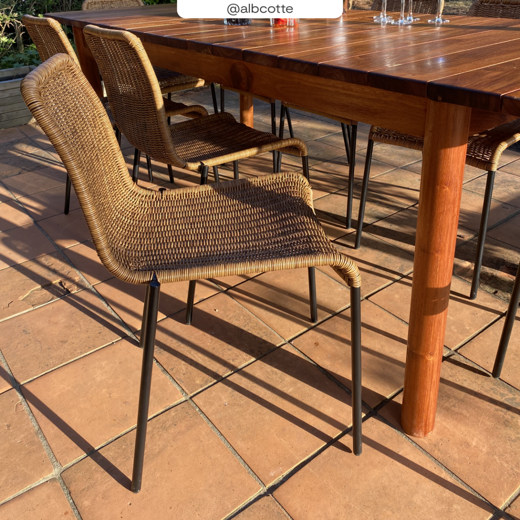 acheter chaise lot de 2 en resine tressee naturelle confortable