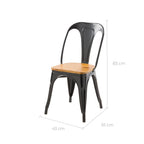 acheter chaise lot de 2 industrielles noires