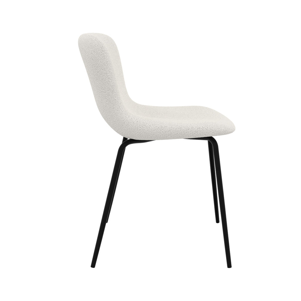 acheter chaise lot de 2 scandinave laine bouclette blanche koko