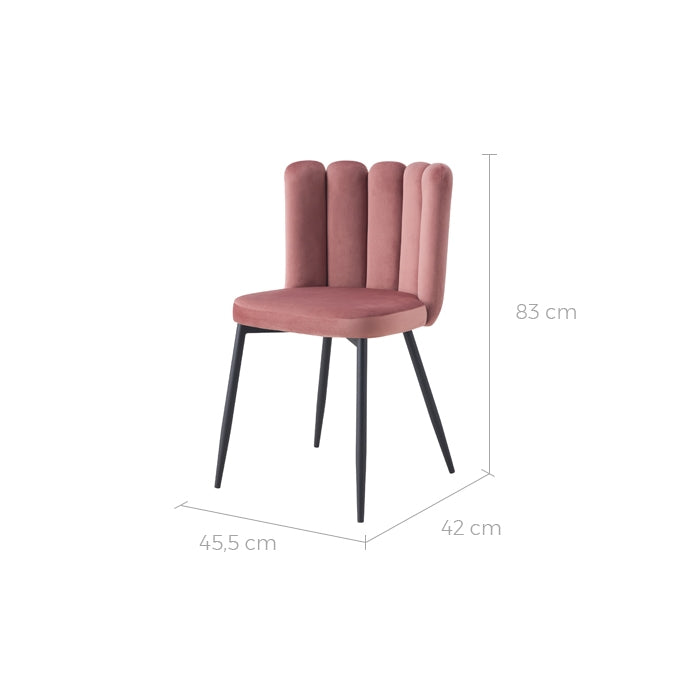 acheter chaise lot de 20 en velours rose