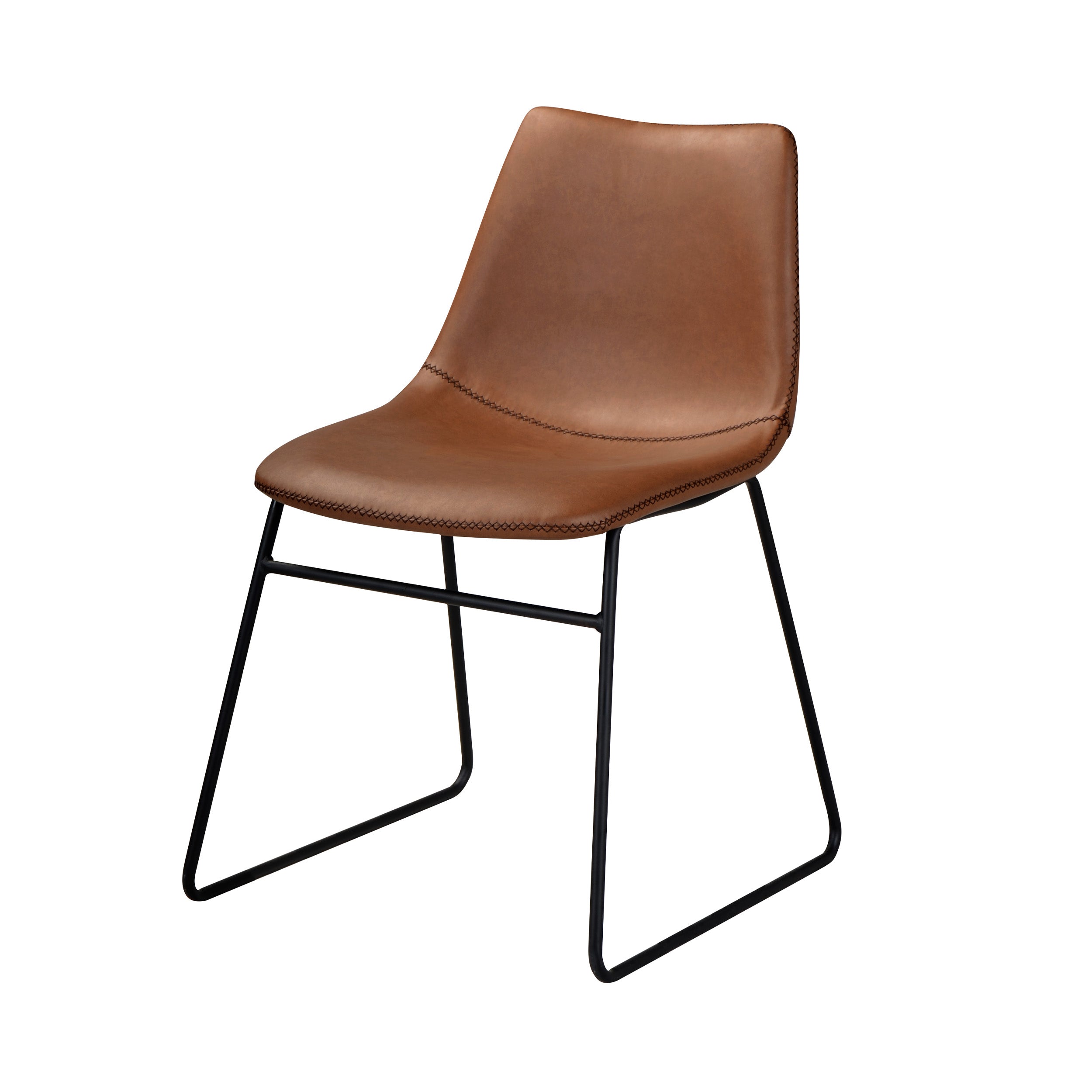 acheter chaise marron simili cuir vintage_1