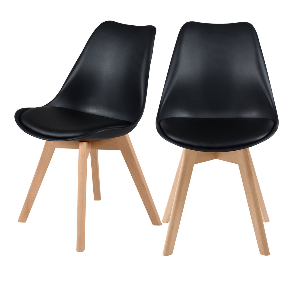 acheter chaise noire scandinave lot de deux