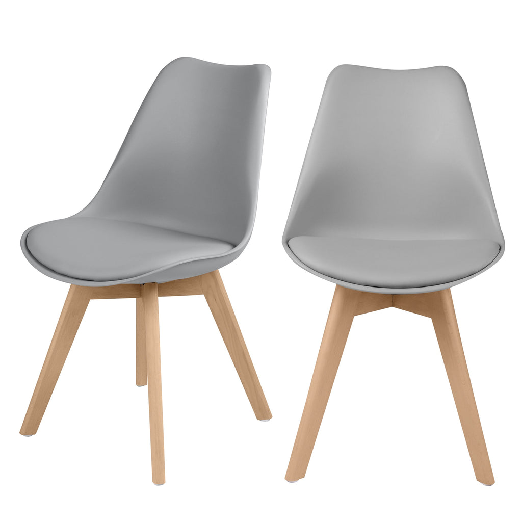 acheter chaise scandi gris clair lot de 2