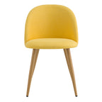 acheter chaise scandi tissu et pieds metal effet bois
