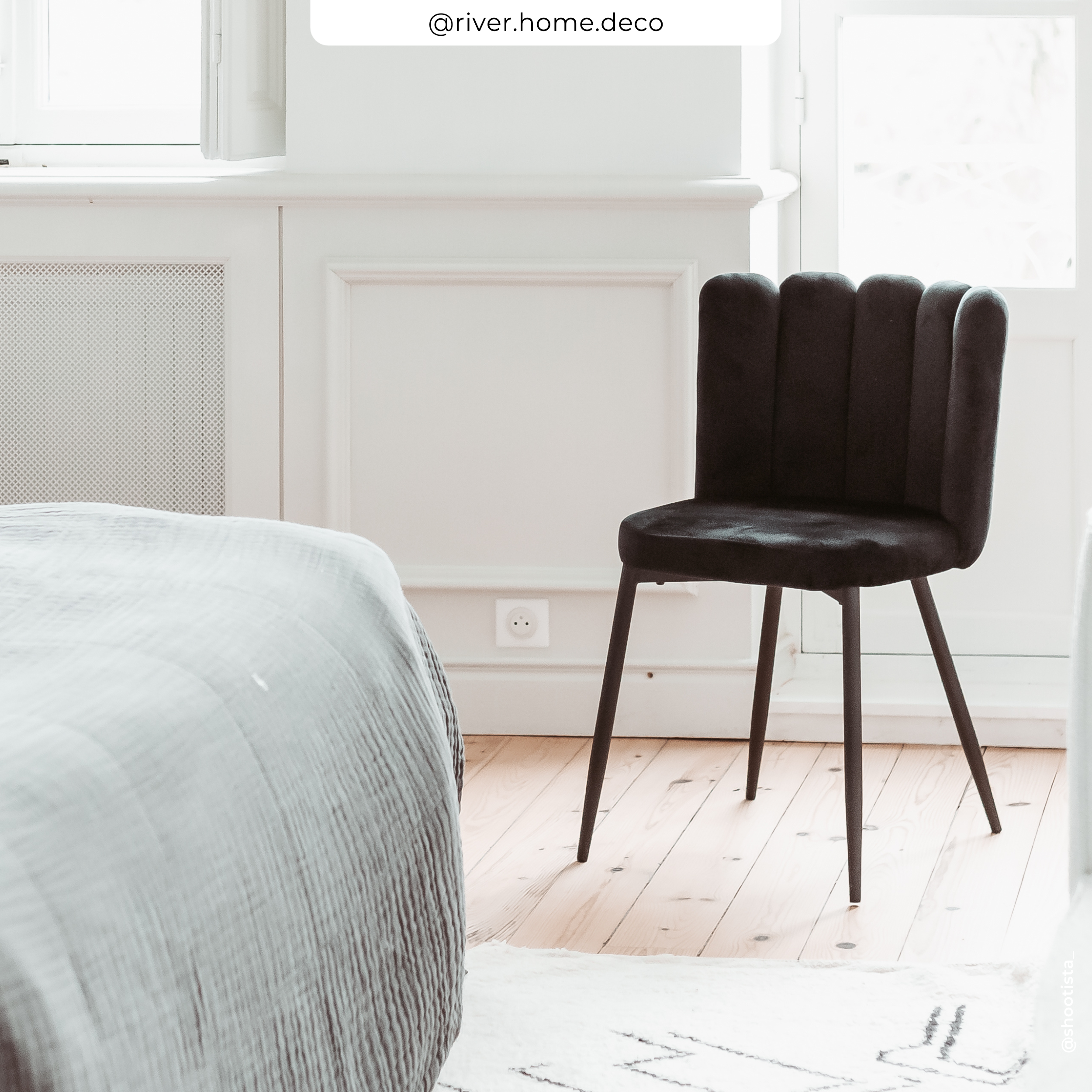 acheter chaise velours noir rosy ugc neuf