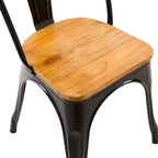 acheter chaise x 2 noire et bois clair