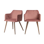 acheter chaises roses velours art deco lot de 2