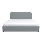 acheter lit coffre gris tissu