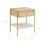 acheter table de chevet en bois et marbre