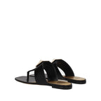 Sandales Valentino Garavani One Stud Leather Thong - Black - Femme